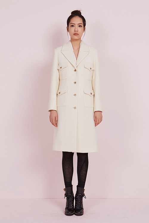First Class Tweed Coat Ivory