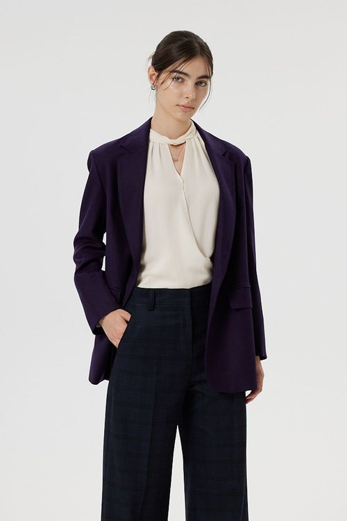 Italy wool 100% MZ jacket (Purple navy)