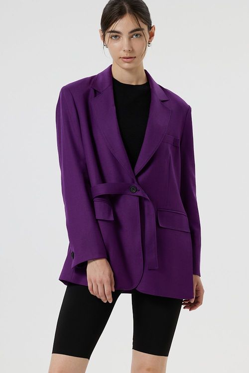 意大利羊毛 100% MZ 夹克 (紫色)