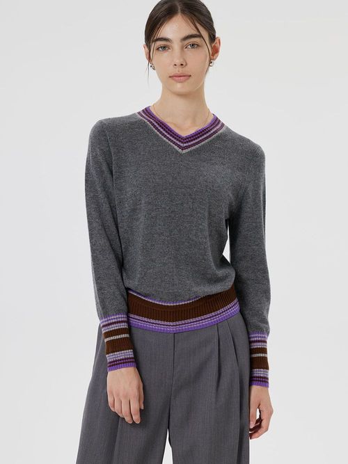 23FW Cashmere 10% Wool 90% V-Neck Ivy Knitwear